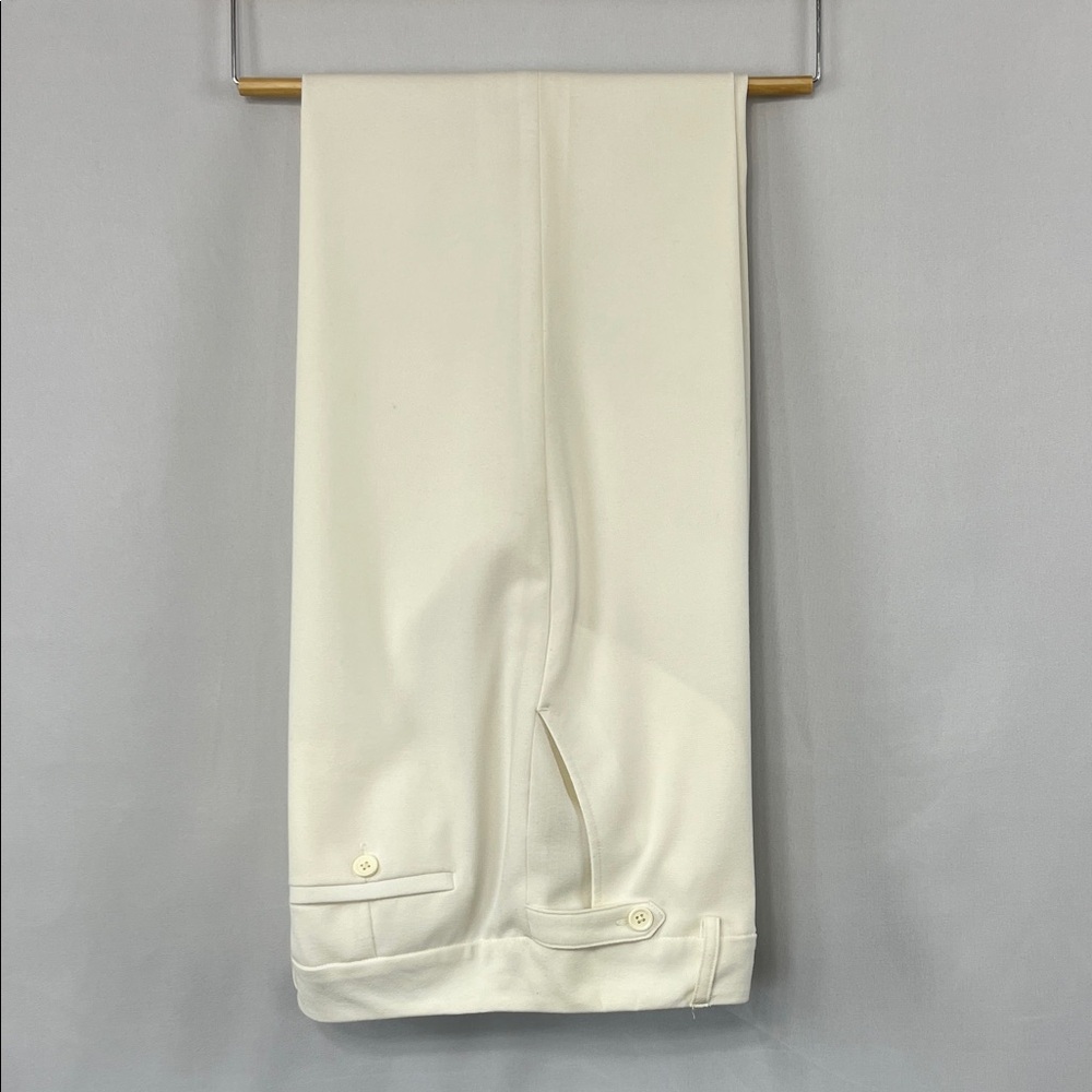 Larry Levine Stretch Elegant Cream Trousers - Size 8